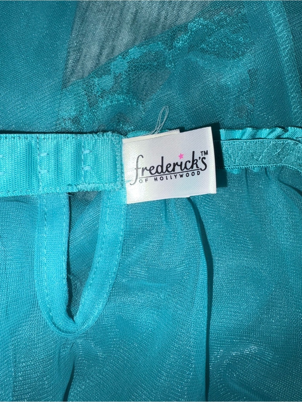 Frederick's of Hollywood Babydoll Lingerie Y2K 00's Sheer Nightie Chemise Green - Picture 6 of 9